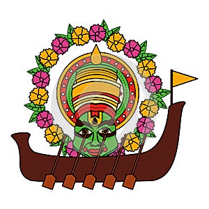 Snakeboat of onam celebration design