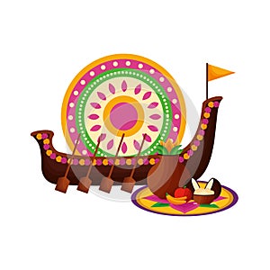 Snakeboat of onam celebration design