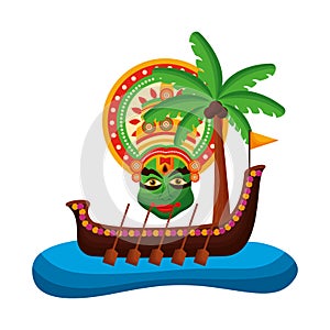 Snakeboat of onam celebration design