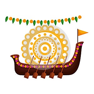 Snakeboat of onam celebration design