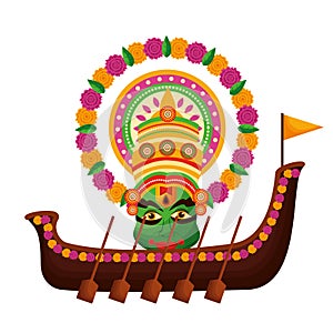 Snakeboat of onam celebration design