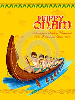 Snakeboat race in Onam celebration background for Happy Onam festival of South India Kerala
