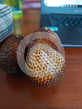 Snakefruit on the office table