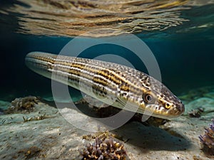 Snakehead fish in a pond