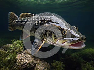 Snakehead fish in a pond