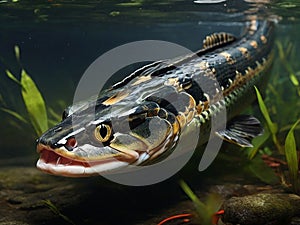 Snakehead fish in a pond