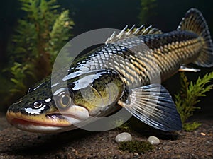 Snakehead fish in a pond