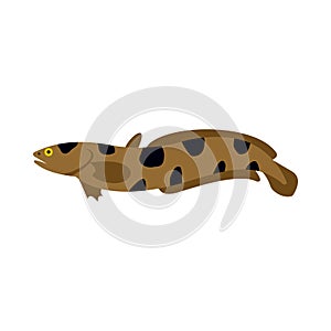 Snakehead icon, flat style