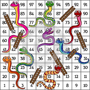 Snakes And Ladders Board Game Boardgame Cartoon