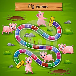 Snakes and ladders game pigs theme