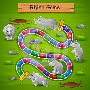 Snakes ladders game rhinos theme