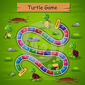 Snakes ladders game turtle theme