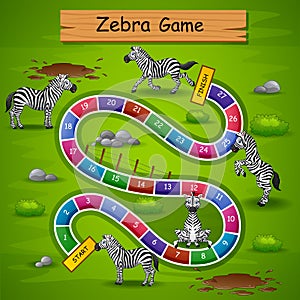 Snakes ladders game zebra theme