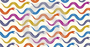 Snakes seamless background, vector dangerous venom serpents pattern.