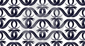 Snakes seamless background, vector dangerous venom serpents pattern.