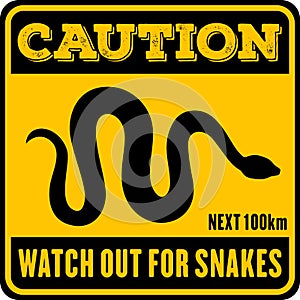 Snakes, Warning Sign or banner Vector illustration