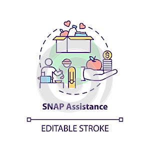 SNAP assistance concept icon photo