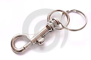 Snap clasp hook trigger belt clip silver metal keychain key ring photo