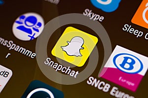 Snapchat application thumbnail / logo on an android smartphone