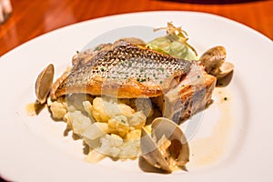 Snapper steak in and Cauliflowers sauce