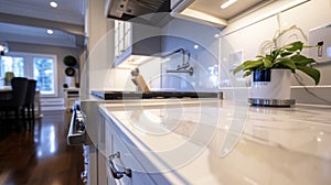 A snapshot of a childproofed kitchen featuring cabinet locks and outlet covers perfect for growing families