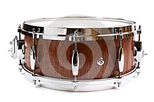 Snare drum made with merbau wood isolated