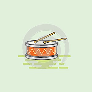 Snare drum musical equipment icon vector illustration