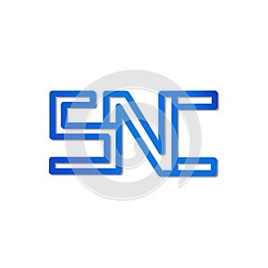 SNC company initial letters monogram. SNC blue logo