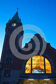 SNCF Colmar station in the evening