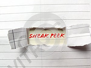 Sneak Peek message written under torn paper