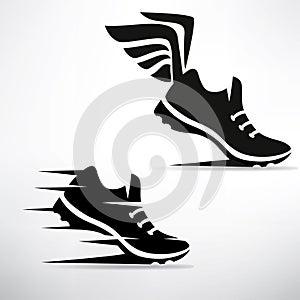 Sneaker stylized symbol set