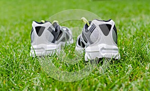 Sneakers on grass