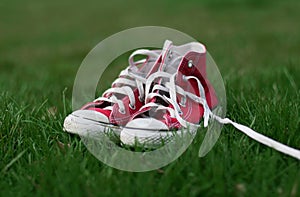 Sneakers in the grass