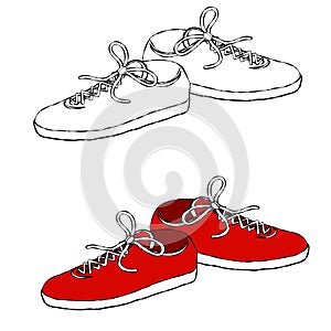 Sneakers Line Art