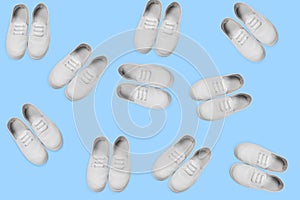 sneakers pattern on a blue background