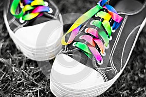 Sneakers with Rainbow Laces