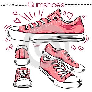 Sneakers. Set from different angles.