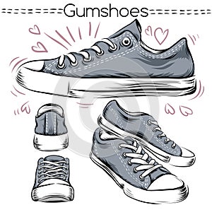 Sneakers. Blue and cool.