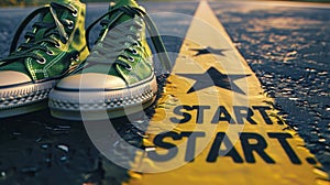 The Sneakers at Start Line.AI generated image