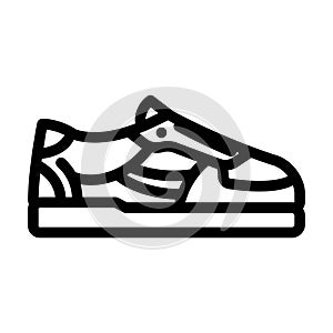 sneakers streetwear cloth fashion line icon vector illustration