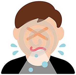 Sneeze , cough , Droplet transmission vector icon illustration  orona virus / covid-19 / flu prevention