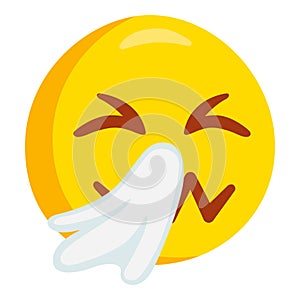Sneezing Face Emoji Icon Illustration. Gesundheit Symbol Emoticon Design Doodle Vector. photo