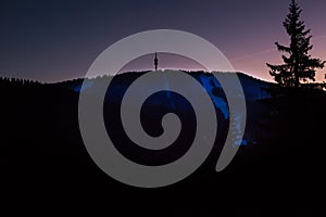 Snejanka peak in Rhodopi mountain in dusk photo