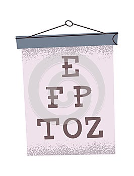 Snellen visual acuity chart design