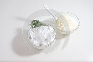 Snezhanka  Snow white salad or Tzatziki, tarator dip and yogurt