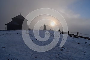 Snezka mountain - peak, Czech republic