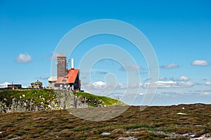 Snezne Jamy in the Karkonosze Mountains during sunny summer weather. Mountain glacial cauldrons. Karkonosze National Park