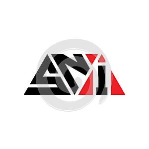 SNI triangle letter logo design with triangle shape. SNI triangle logo design monogram. SNI triangle vector logo template with red