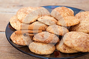 Snickerdoodle cookies with cinnamon