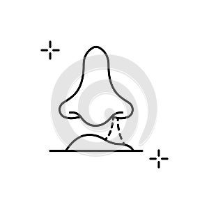 Sniff, nose, addictions icon. Simple line, outline vector elements of addictive human for ui and ux, website or mobile application